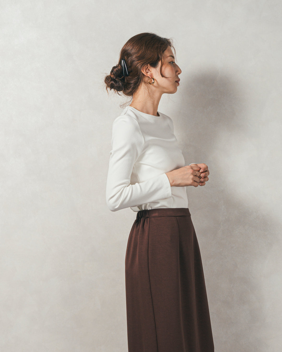 ［SET］【2枚SET】チュールshirringトップス&リブトップス+Multi-Way ライトポンチペプラムスカート（2SET）