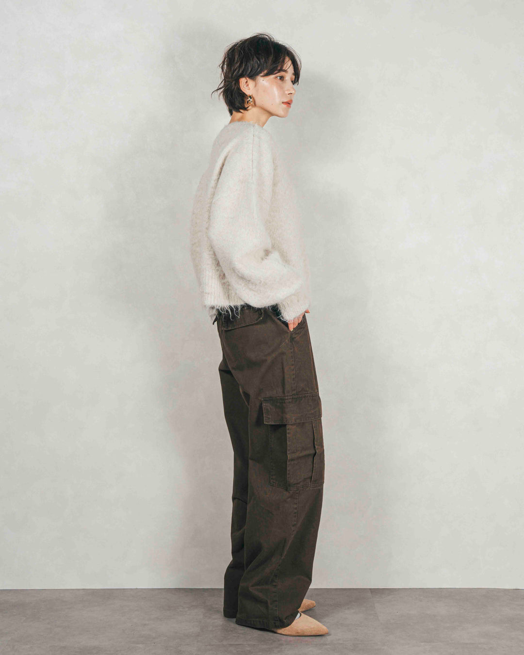 ミックスヤーン2WAYカーディガン (OFF)