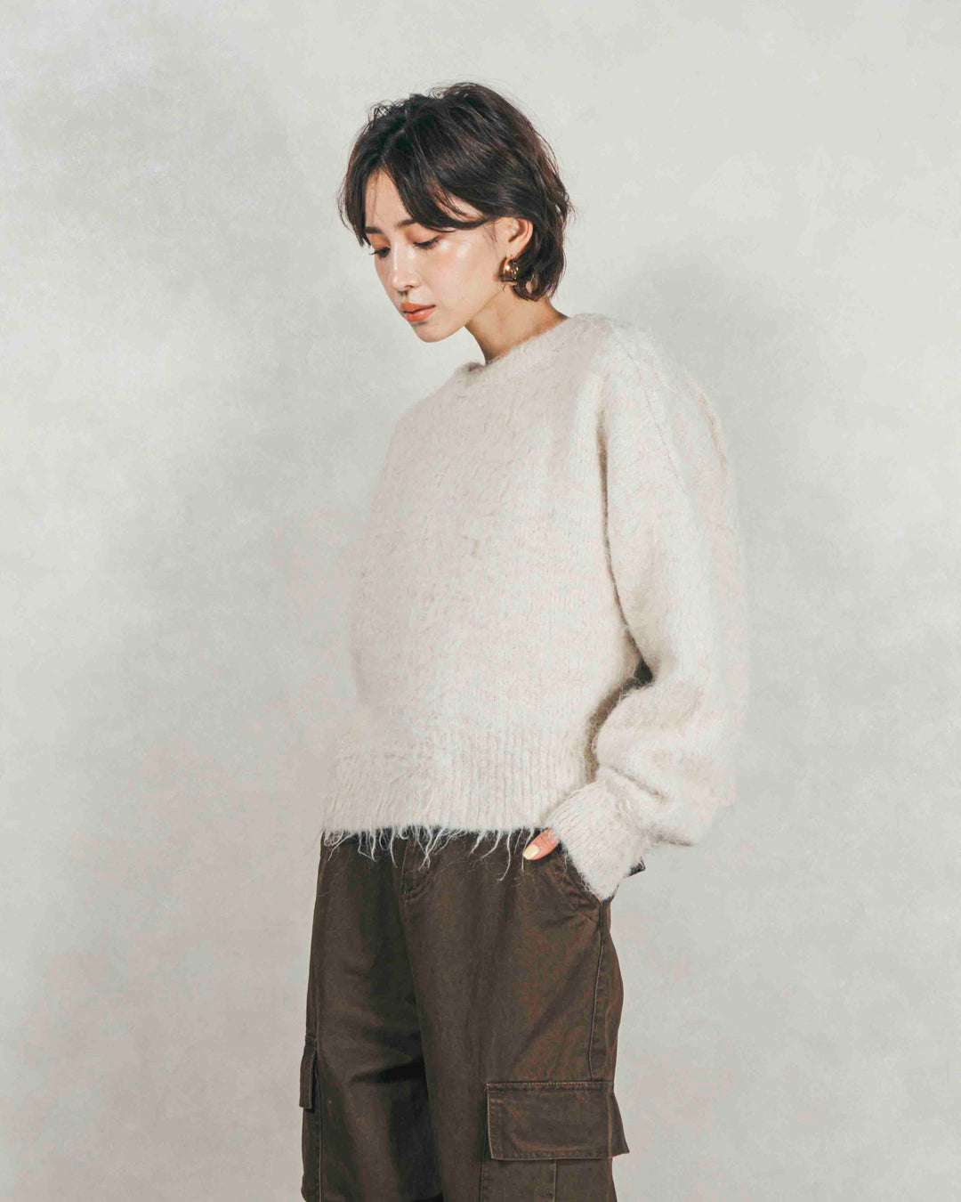 ミックスヤーン2WAYカーディガン (OFF)