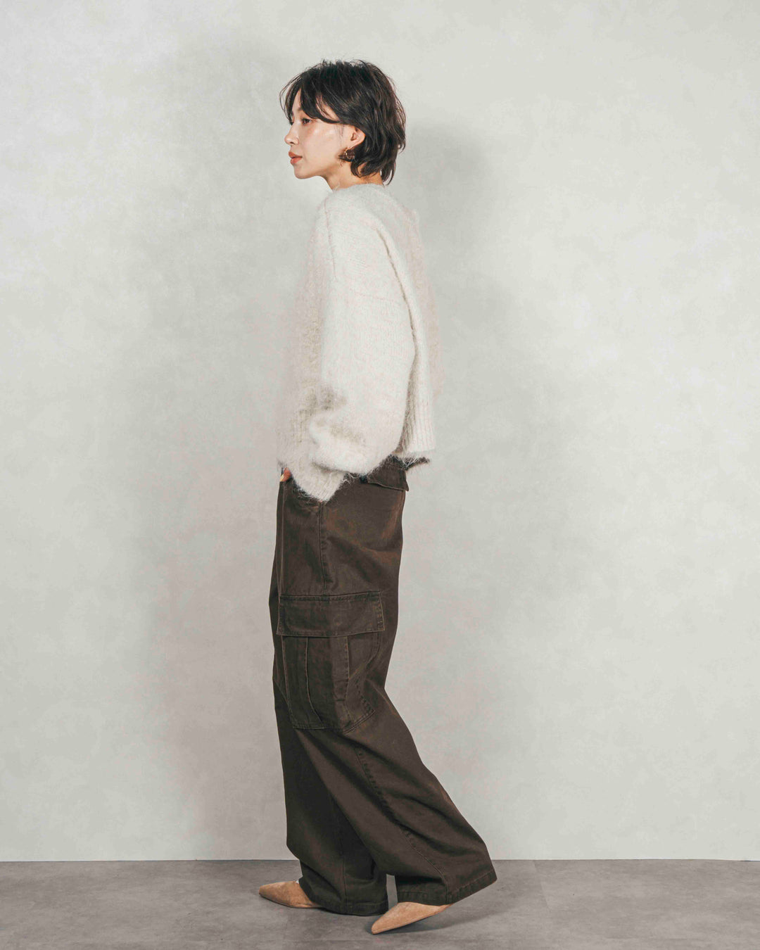 ピグメントツイルカーゴパンツ (BROWN)