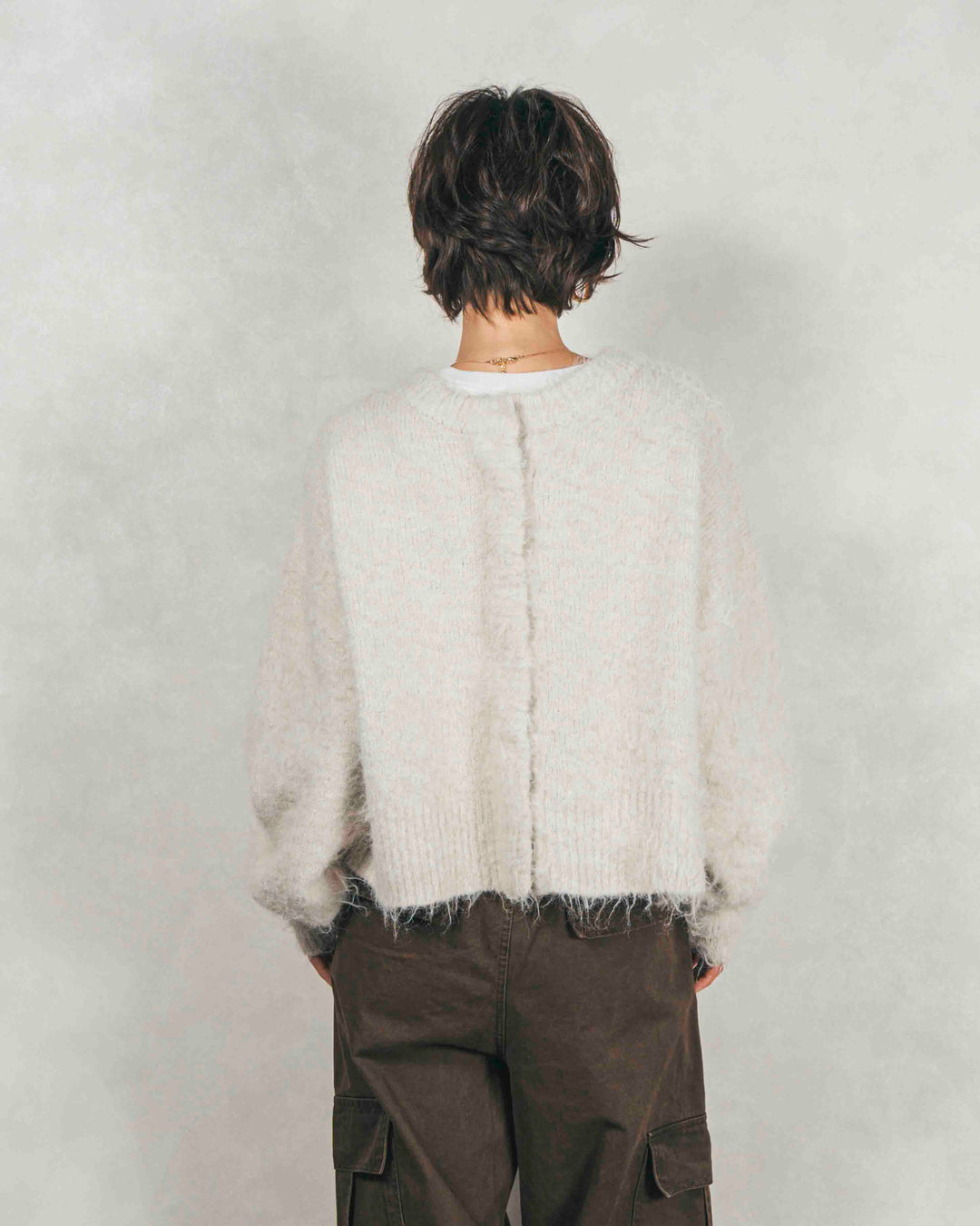 ［SET］ミックスヤーン2WAYカーディガン+ピグメントツイルカーゴパンツ（2SET）