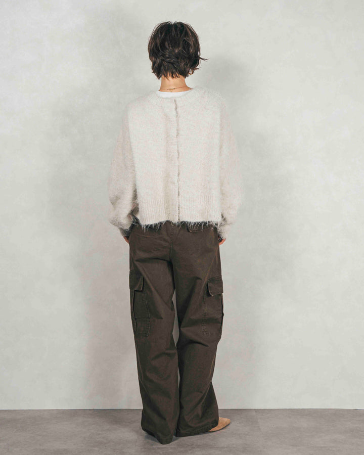 ［SET］ミックスヤーン2WAYカーディガン+ピグメントツイルカーゴパンツ（2SET）