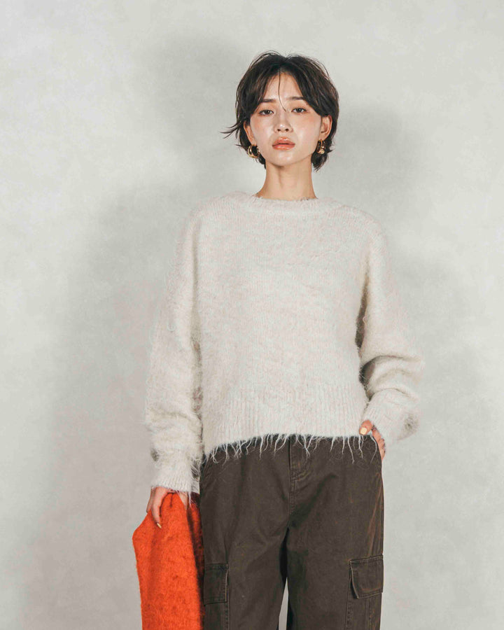 ［SET］ミックスヤーン2WAYカーディガン+ピグメントツイルカーゴパンツ（2SET）