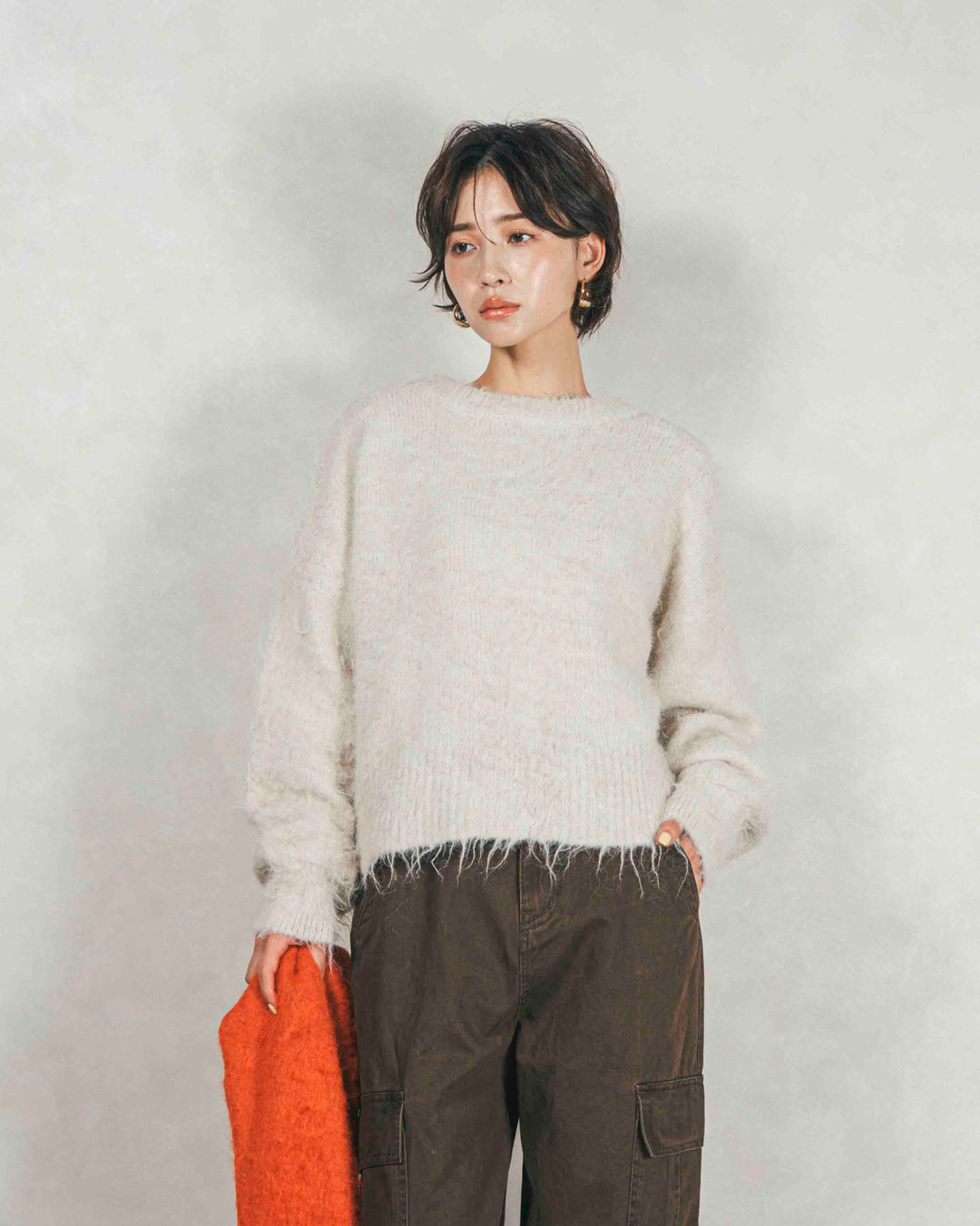 ミックスヤーン2WAYカーディガン (OFF)