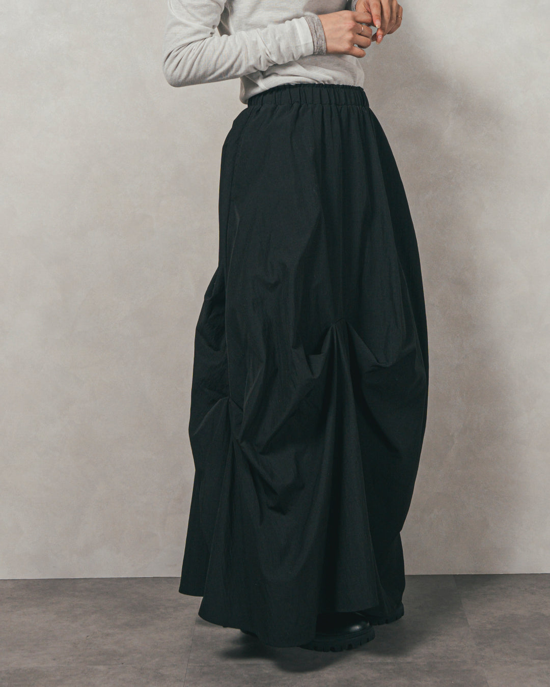 ［SET］カットビスチェxブラウス レイヤードSET+ヴィンテージブロードランダムタックスカート（2SET）