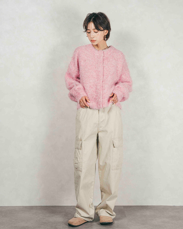 ミックスヤーン2WAYカーディガン (LIGHT PINK)