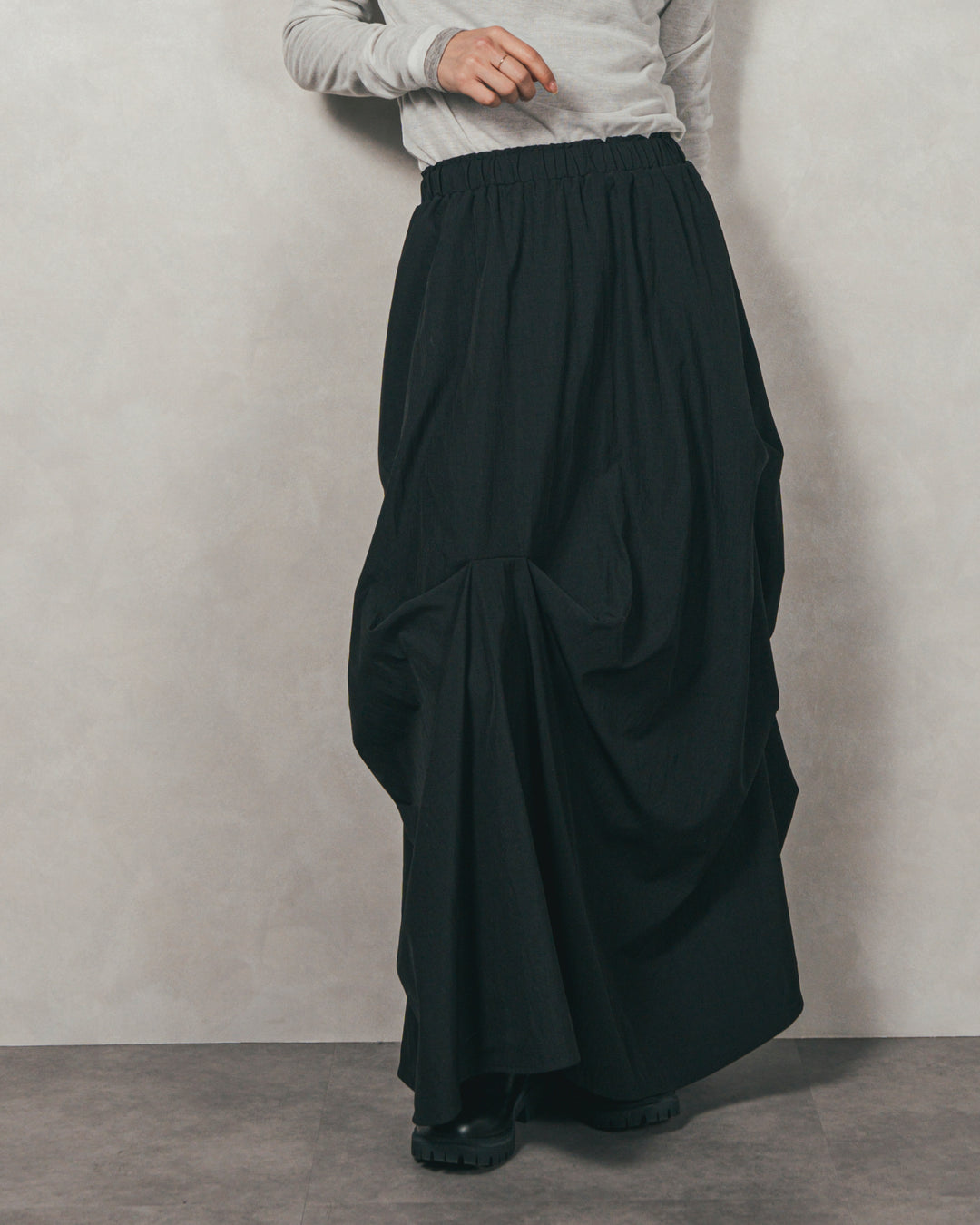 ［SET］カットビスチェxブラウス レイヤードSET+ヴィンテージブロードランダムタックスカート（2SET）