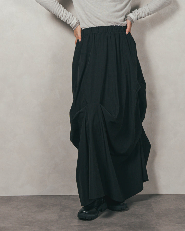 ヴィンテージブロードランダムタックスカート（BLACK）