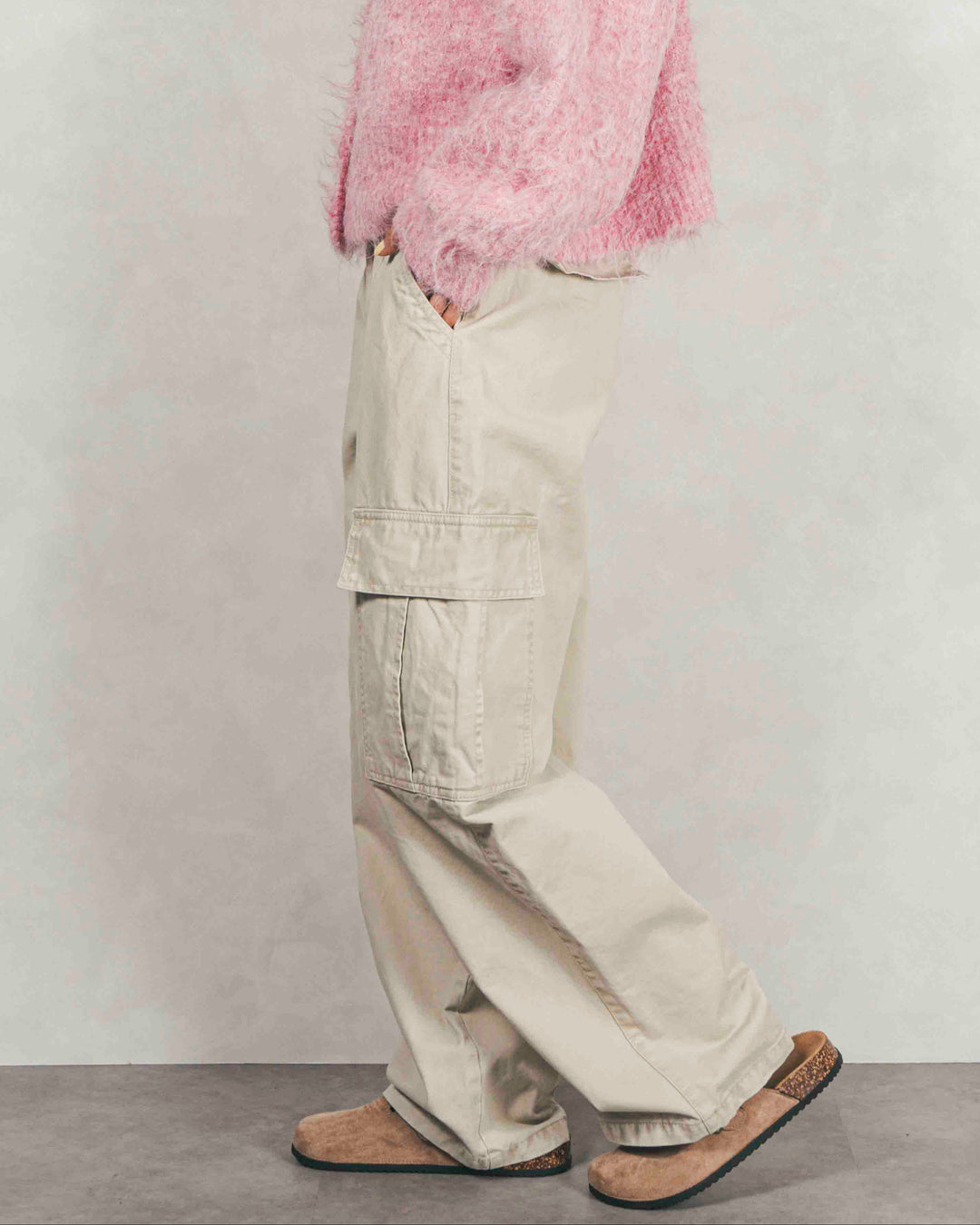 ピグメントツイルカーゴパンツ (IVORY)