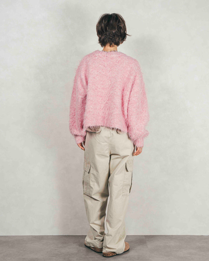 ［SET］ミックスヤーン2WAYカーディガン+ピグメントツイルカーゴパンツ（2SET）