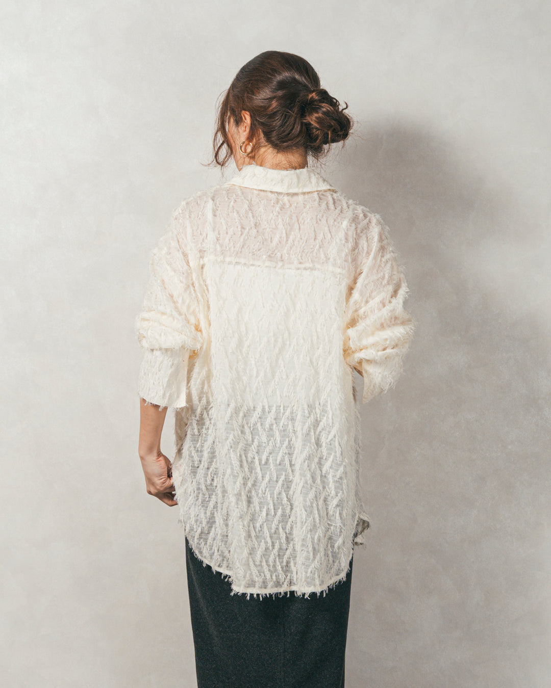 ［SET］フェザータッチシアーオーバーシャツ+モヘアタッチKnitビスチェ+Smoothニットソー Narrowスカート（3SET）