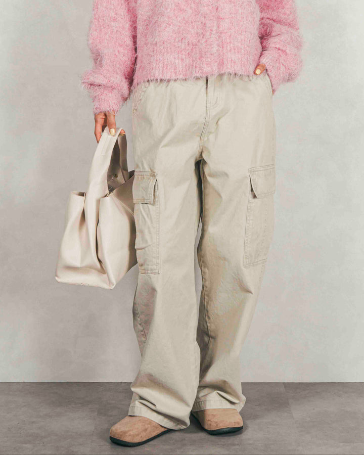 ピグメントツイルカーゴパンツ (IVORY)