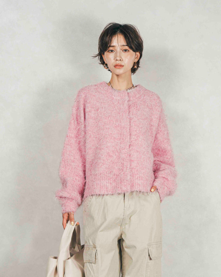 ［SET］ミックスヤーン2WAYカーディガン+ピグメントツイルカーゴパンツ（2SET）