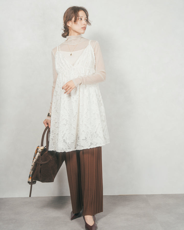 プリーツNarrowストレートパンツ (BROWN)