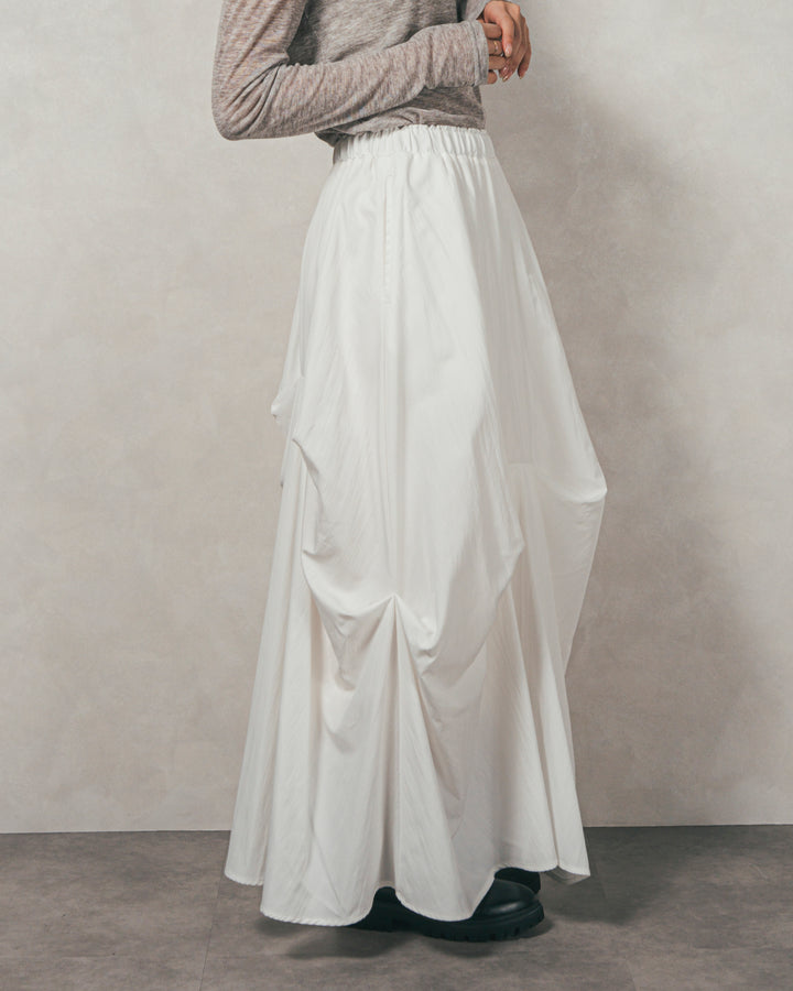 ［SET］カットビスチェxブラウス レイヤードSET+ヴィンテージブロードランダムタックスカート（2SET）