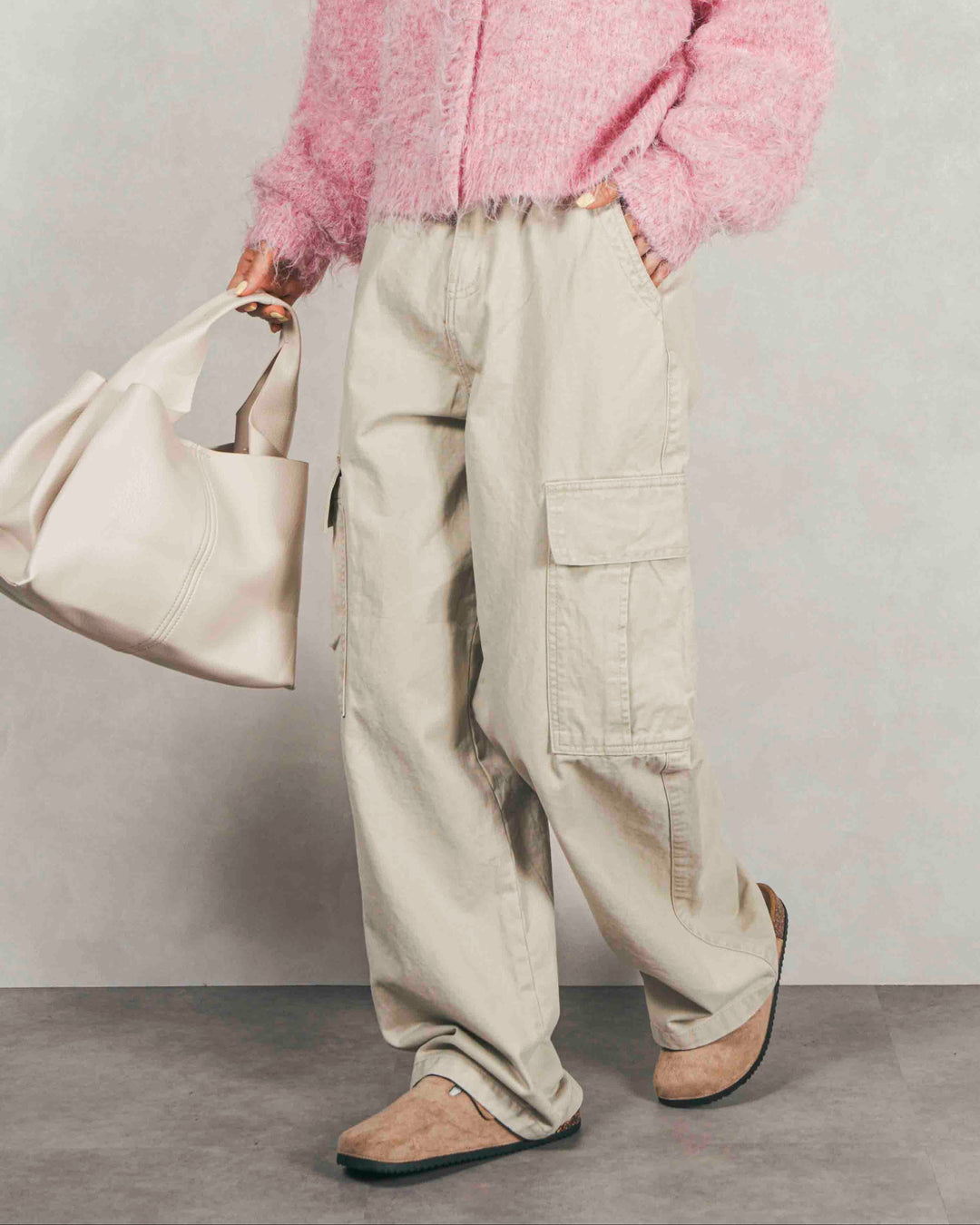 ピグメントツイルカーゴパンツ (IVORY)