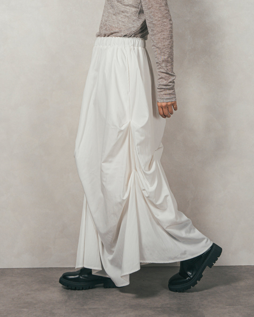 ［SET］カットビスチェxブラウス レイヤードSET+ヴィンテージブロードランダムタックスカート（2SET）