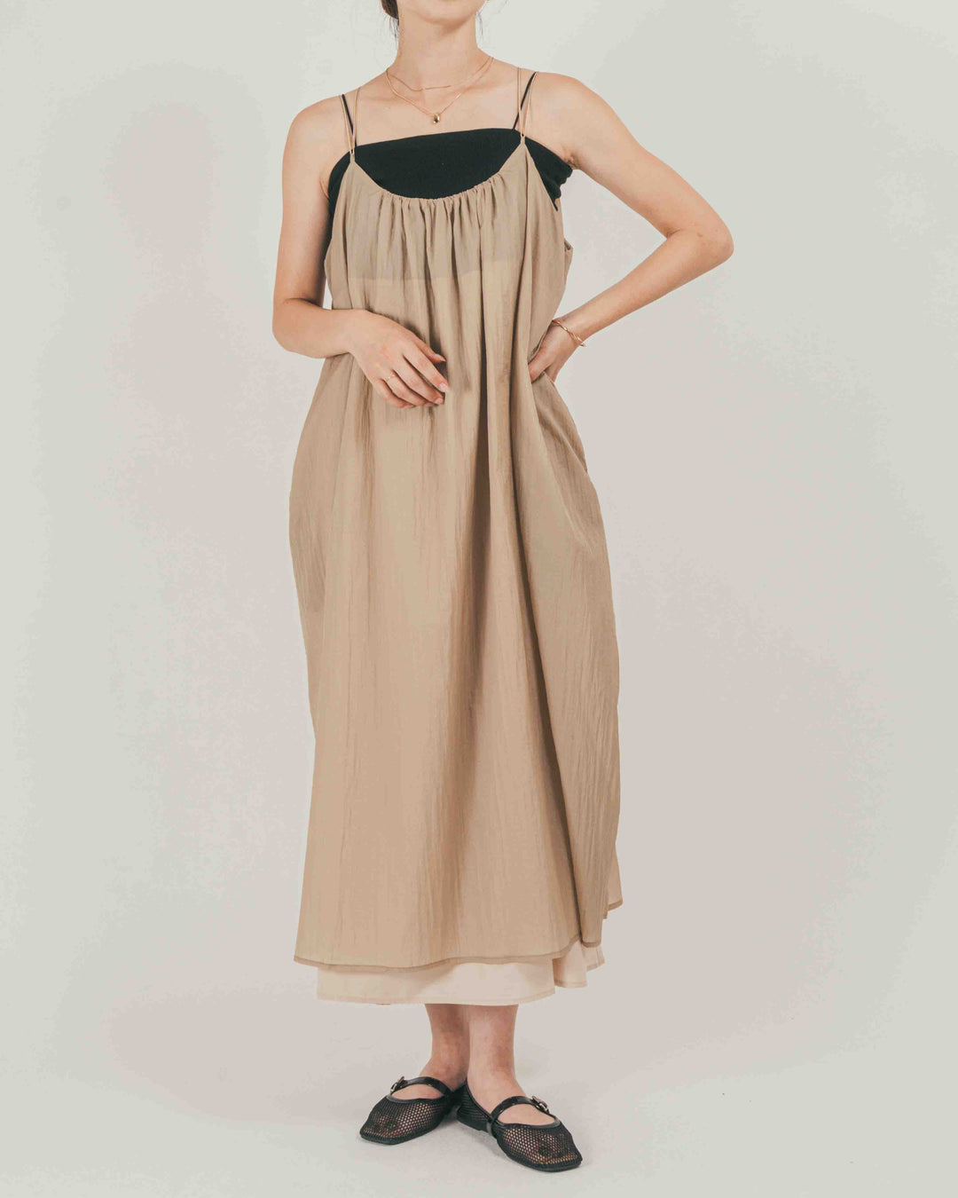 Glow Sheer ナイロンキャミワンピース