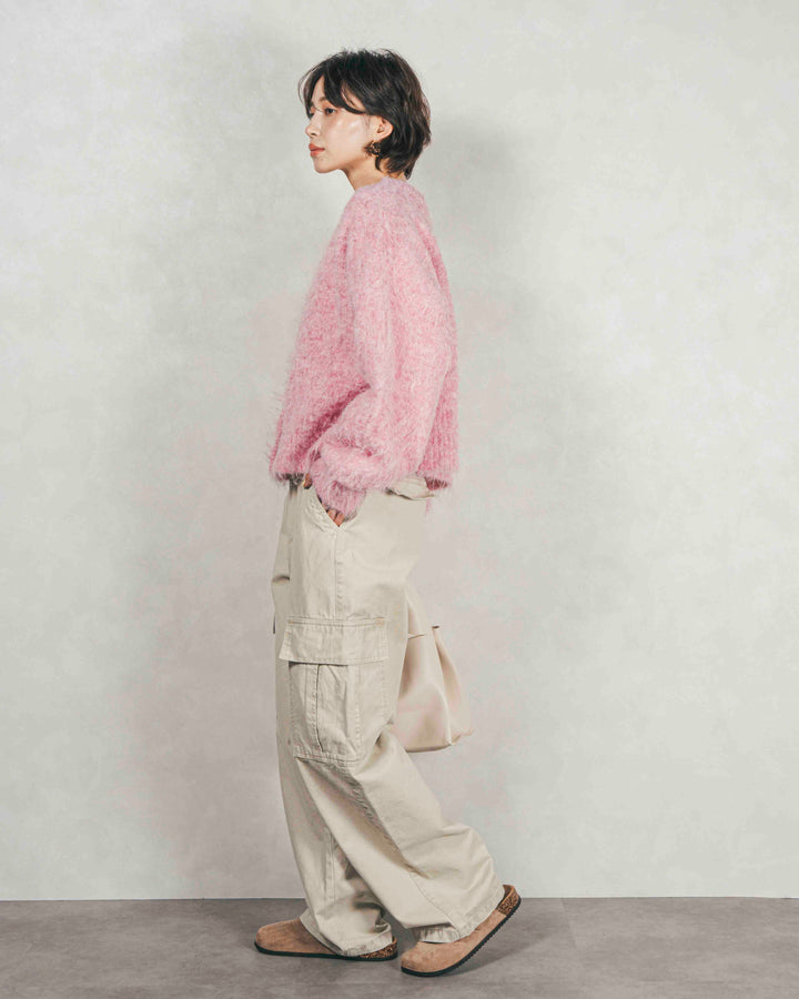 ミックスヤーン2WAYカーディガン (LIGHT PINK)