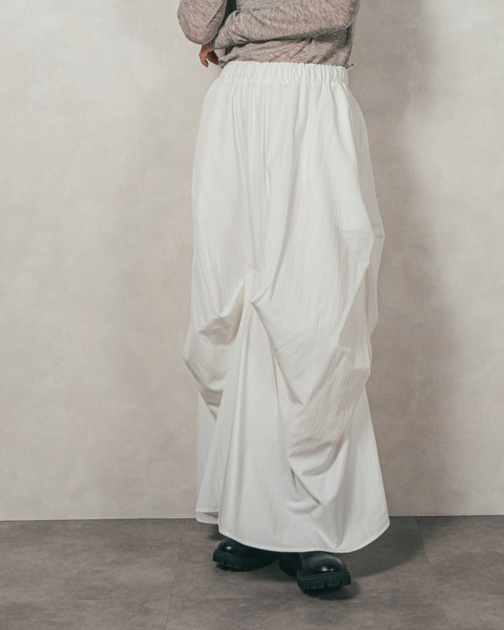 ［SET］フロントフリルメランジニットカーデ+ヴィンテージブロードランダムタックスカート（2SET）