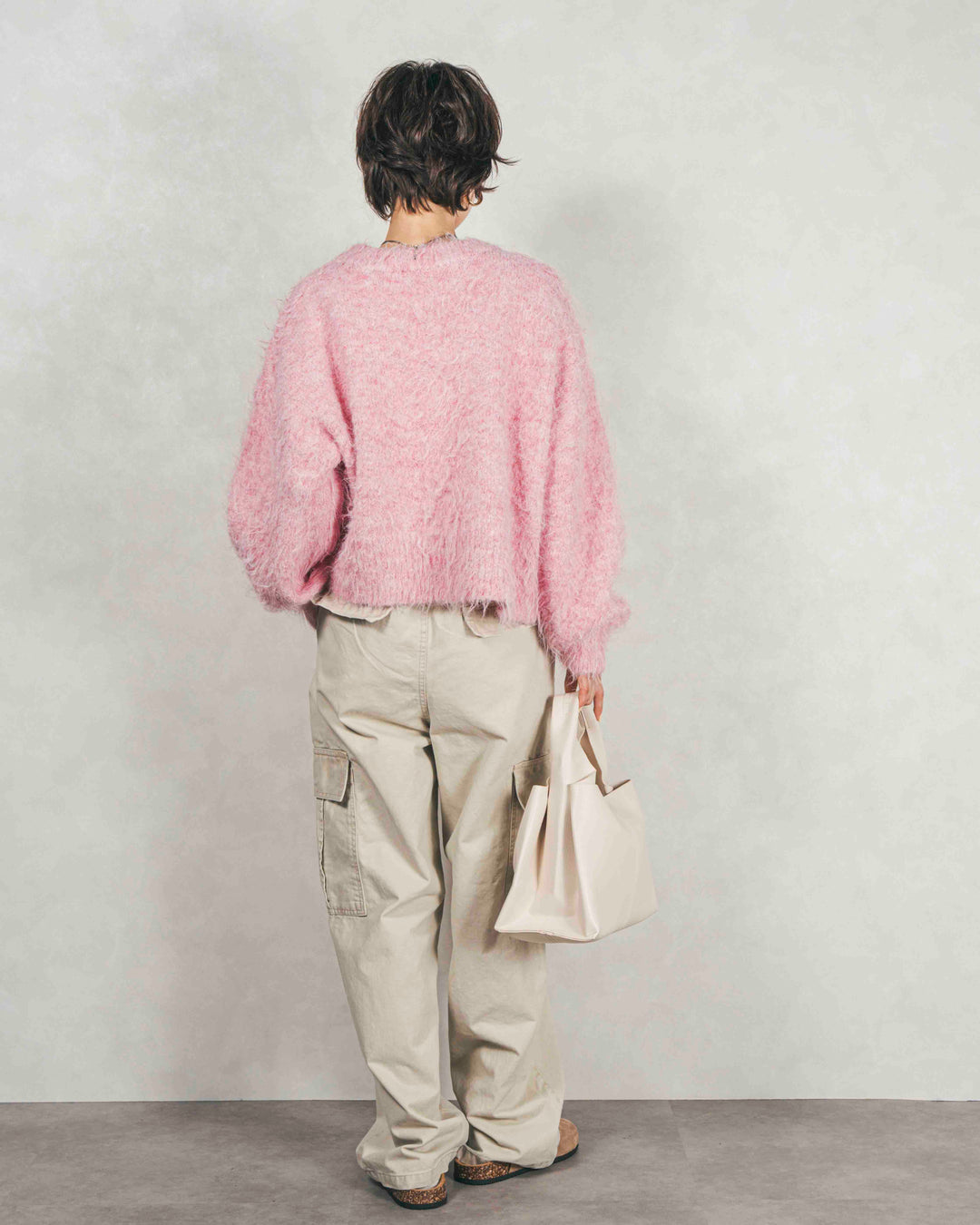 ［SET］ミックスヤーン2WAYカーディガン+ピグメントツイルカーゴパンツ（2SET）