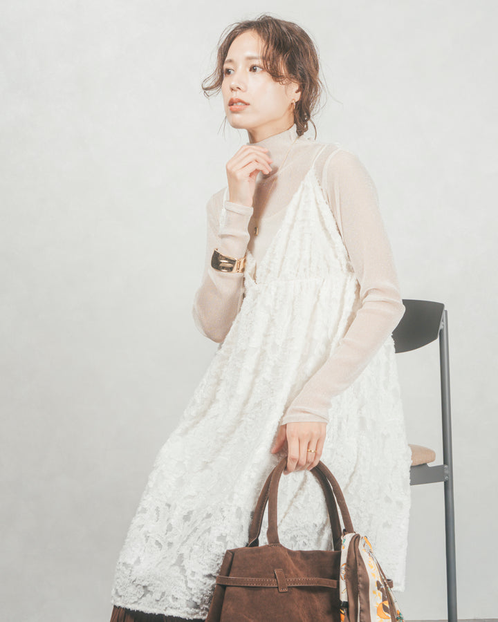 ［SET］シアージャガードtunicキャミソール+プリーツNarrowストレートパンツ（2SET）