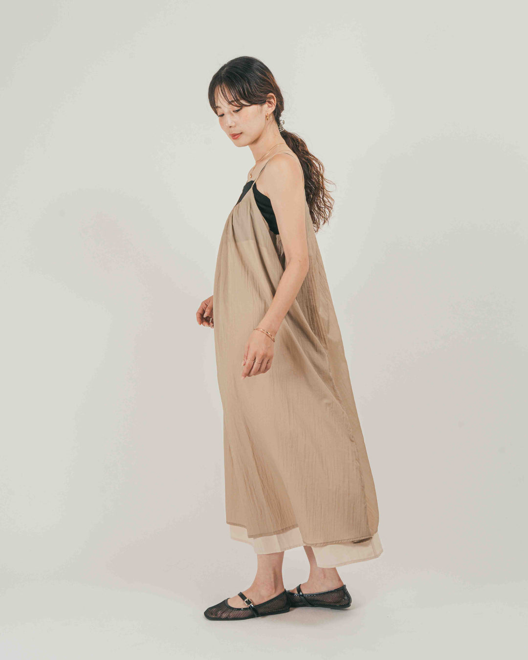 Glow Sheer ナイロンキャミワンピース