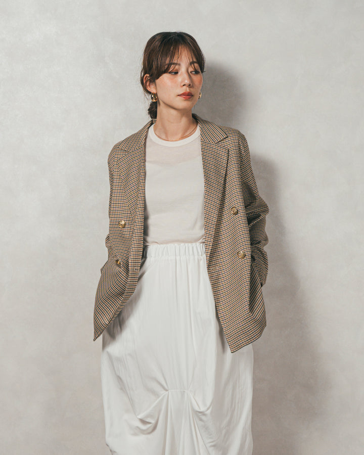 Effortless チェックジャケット (BEIGE)