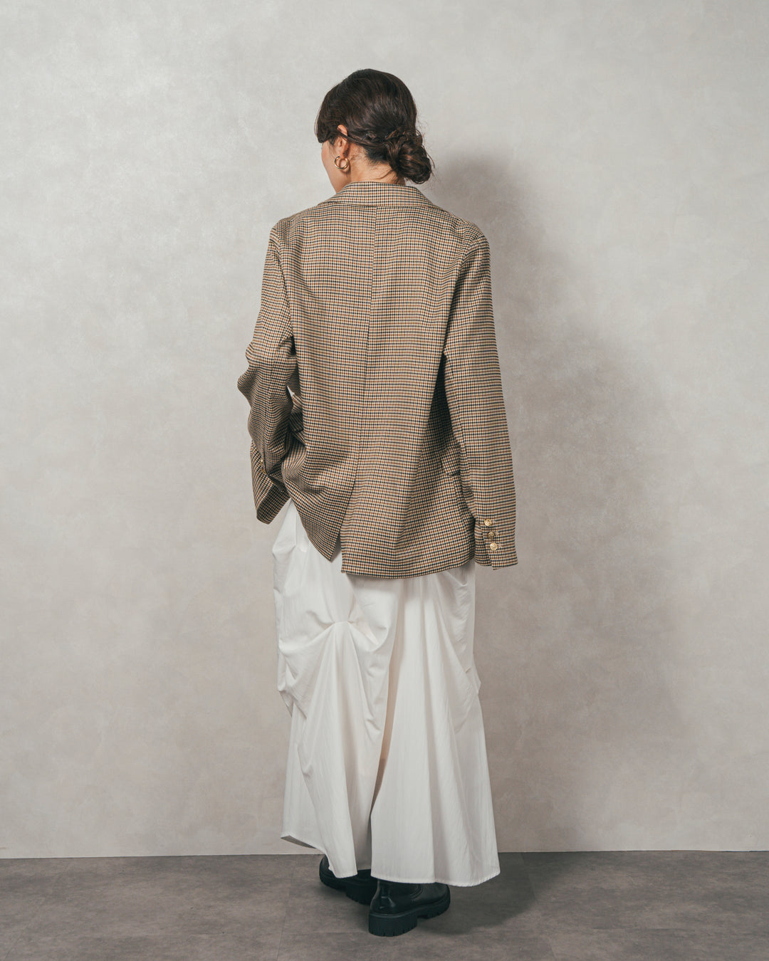 Effortless チェックジャケット (BEIGE)