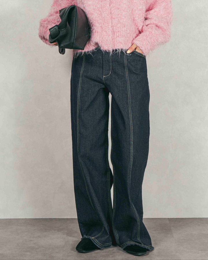 センターシーム リラックスカラーデニム (ONE WASH)