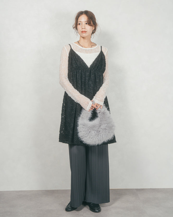 プリーツNarrowストレートパンツ (CHARCOAL)