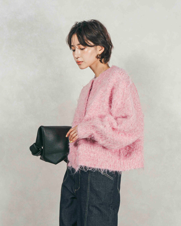 ［SET］ミックスヤーン2WAYカーディガン+センターシーム リラックスカラーデニム