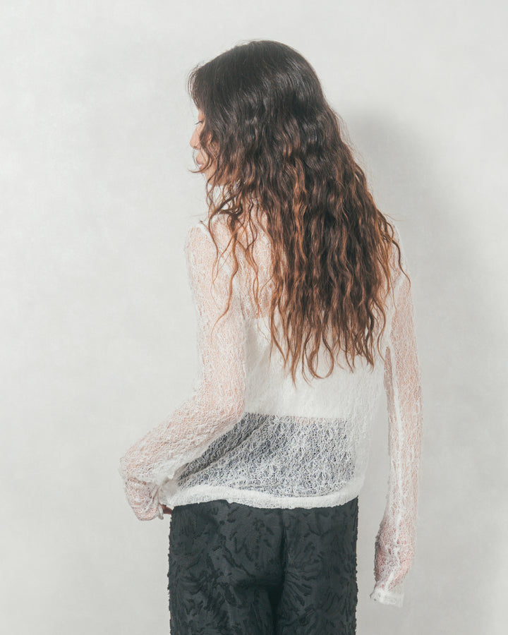 ストレッチレースシアートップス (WHITE)