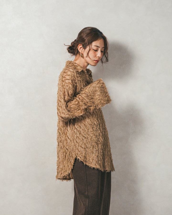 ［SET］フェザータッチシアーオーバーシャツ+モヘアタッチKnitビスチェ+Smoothニットソー Narrowスカート（3SET）