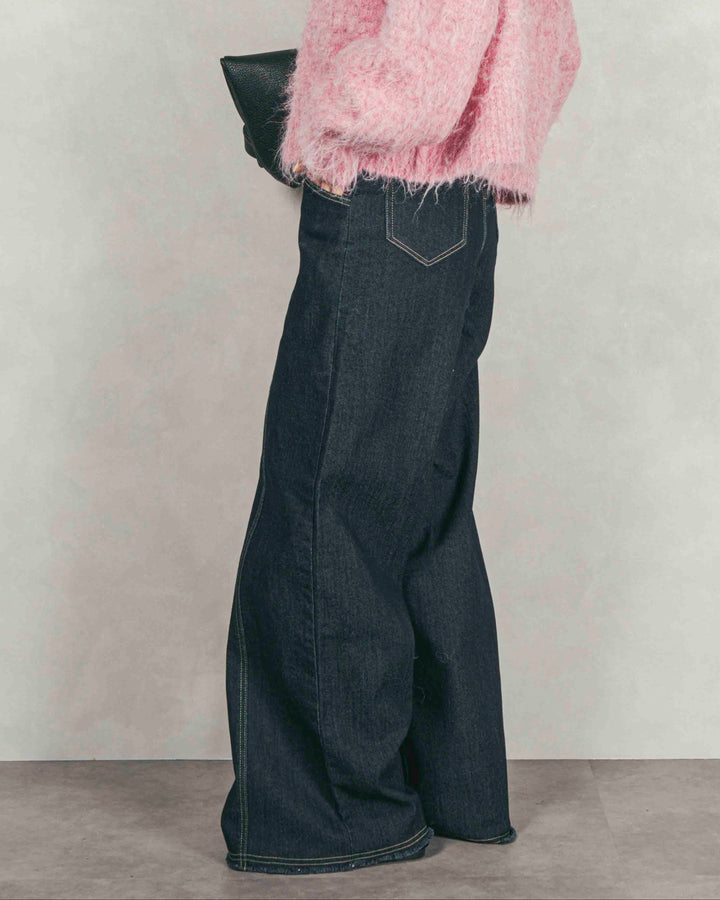 センターシーム リラックスカラーデニム (ONE WASH)