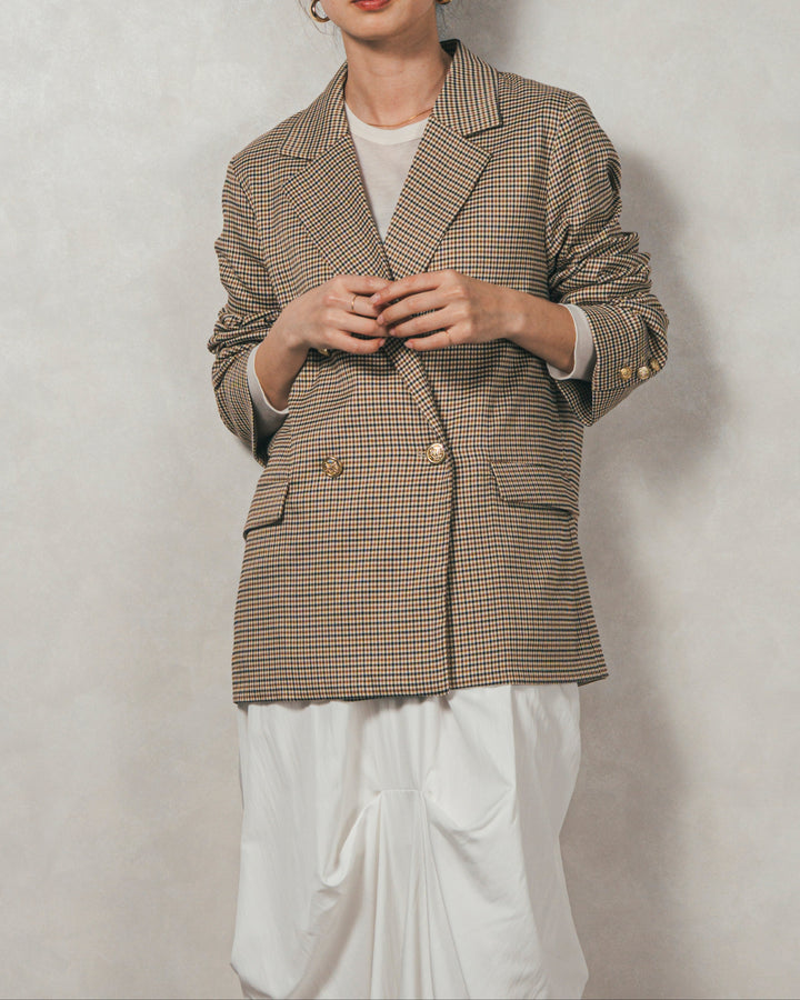 Effortless チェックジャケット (BEIGE)