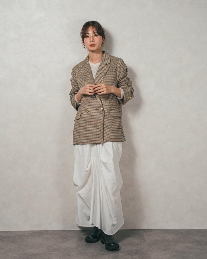 Effortless チェックジャケット (BEIGE)