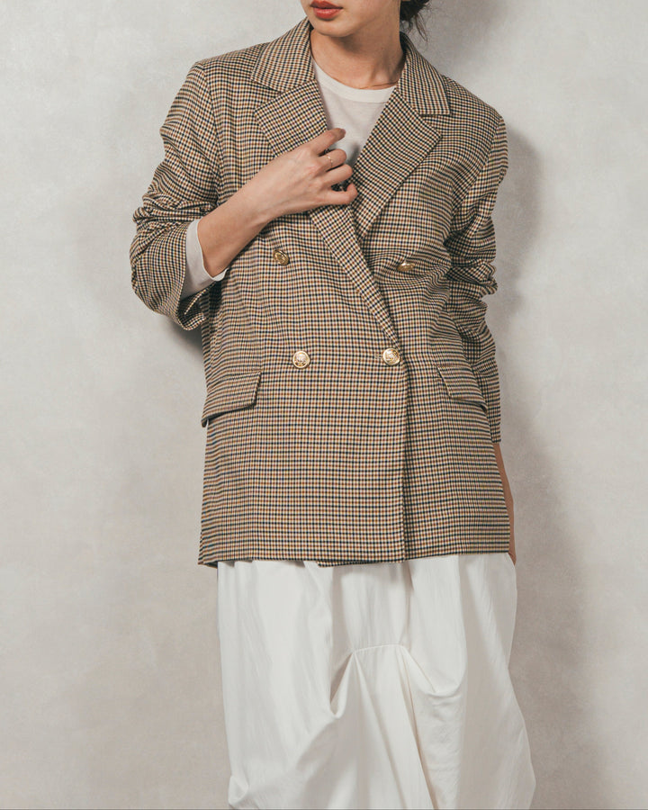 Effortless チェックジャケット (BEIGE)