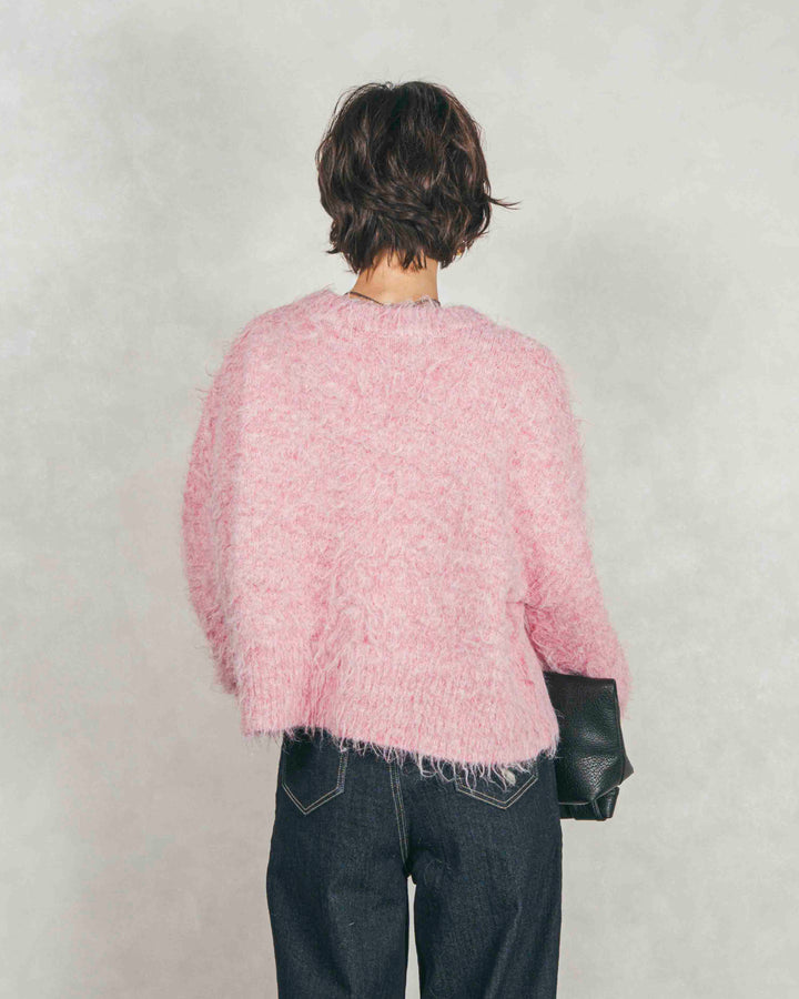 ［SET］ミックスヤーン2WAYカーディガン+センターシーム リラックスカラーデニム