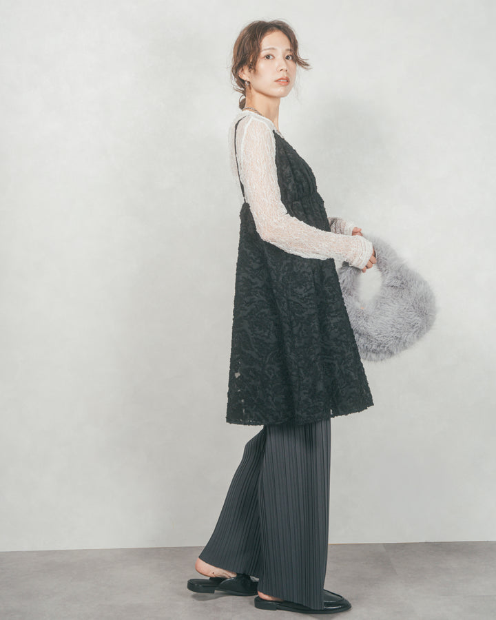 ［SET］シアージャガードtunicキャミソール+プリーツNarrowストレートパンツ（2SET）