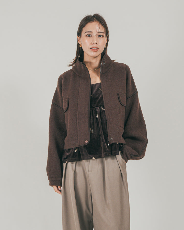 Softショートニットブルゾン