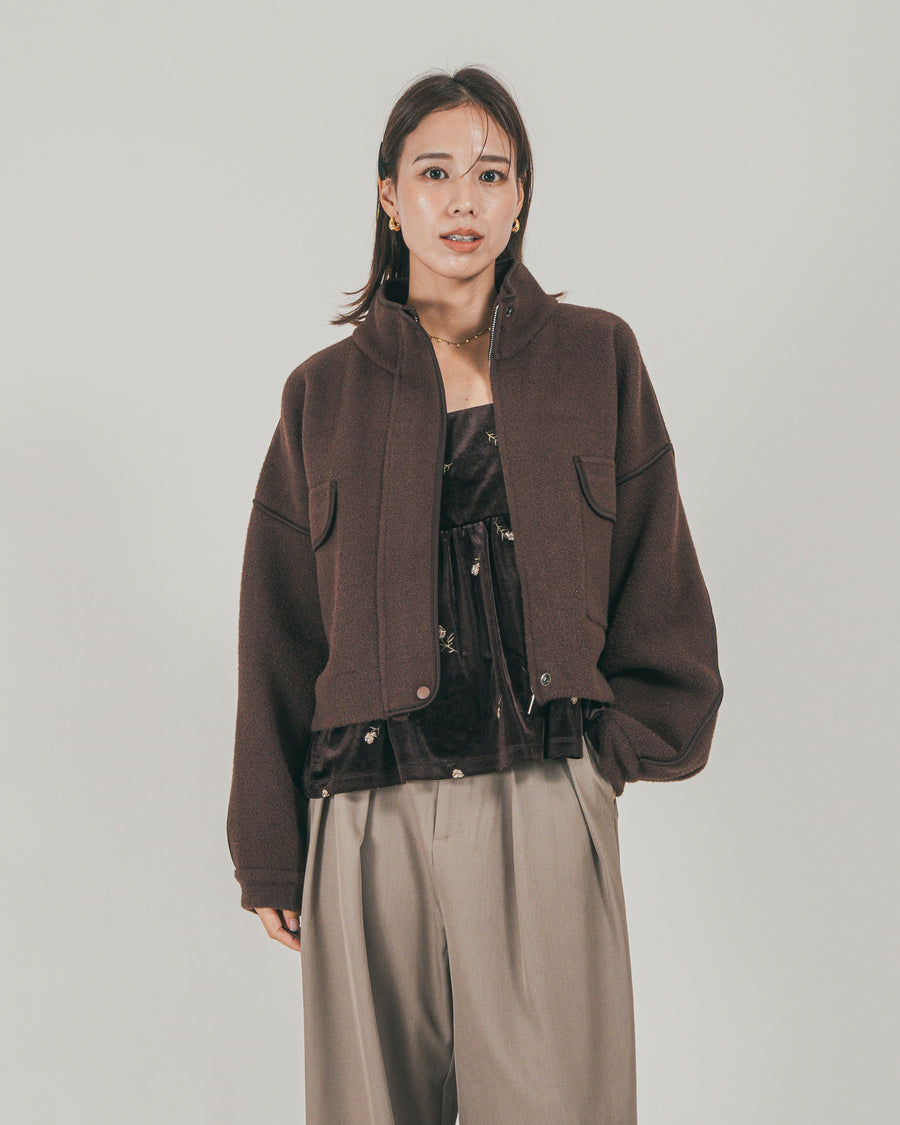 Softショートニットブルゾン