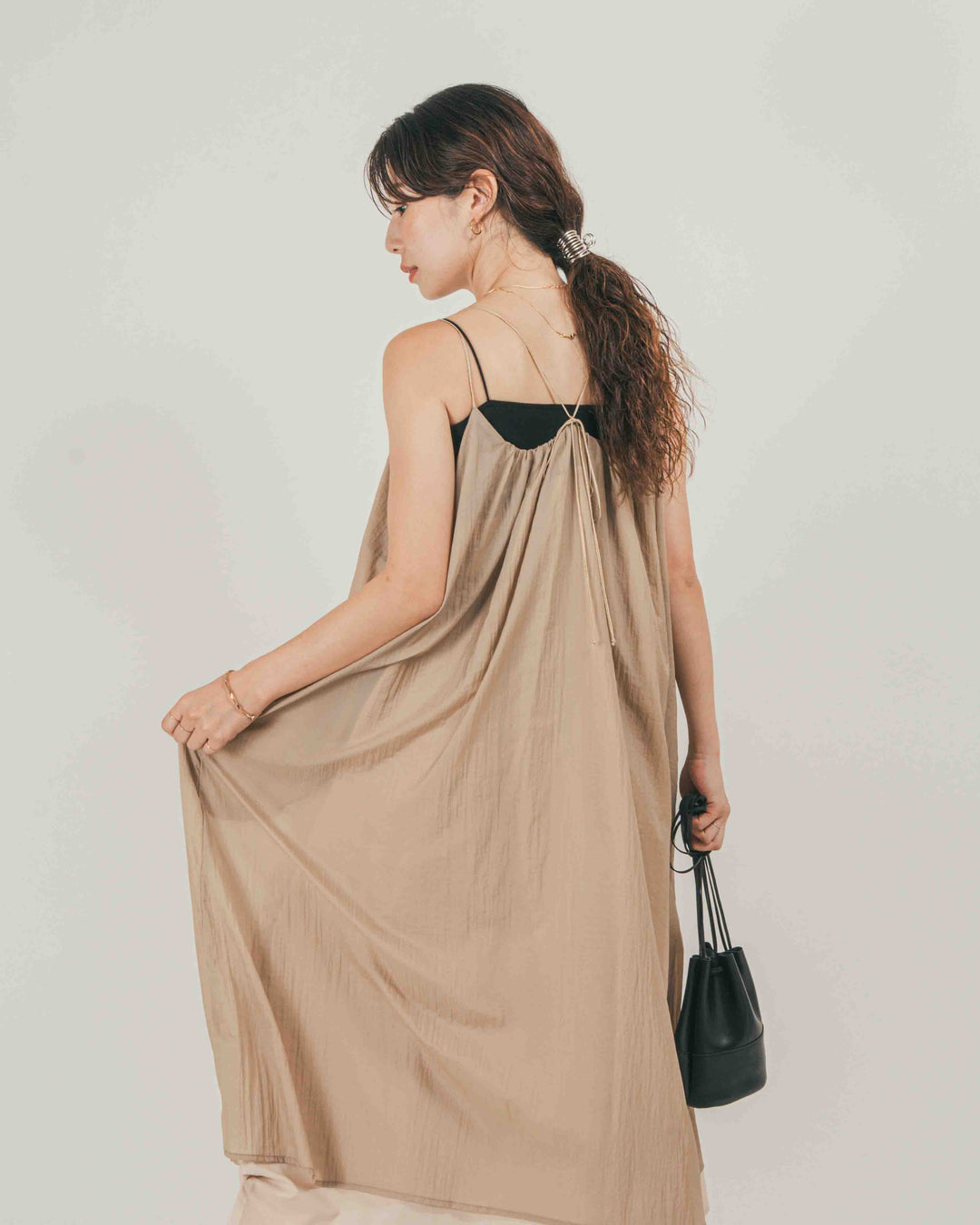 Glow Sheer ナイロンキャミワンピース