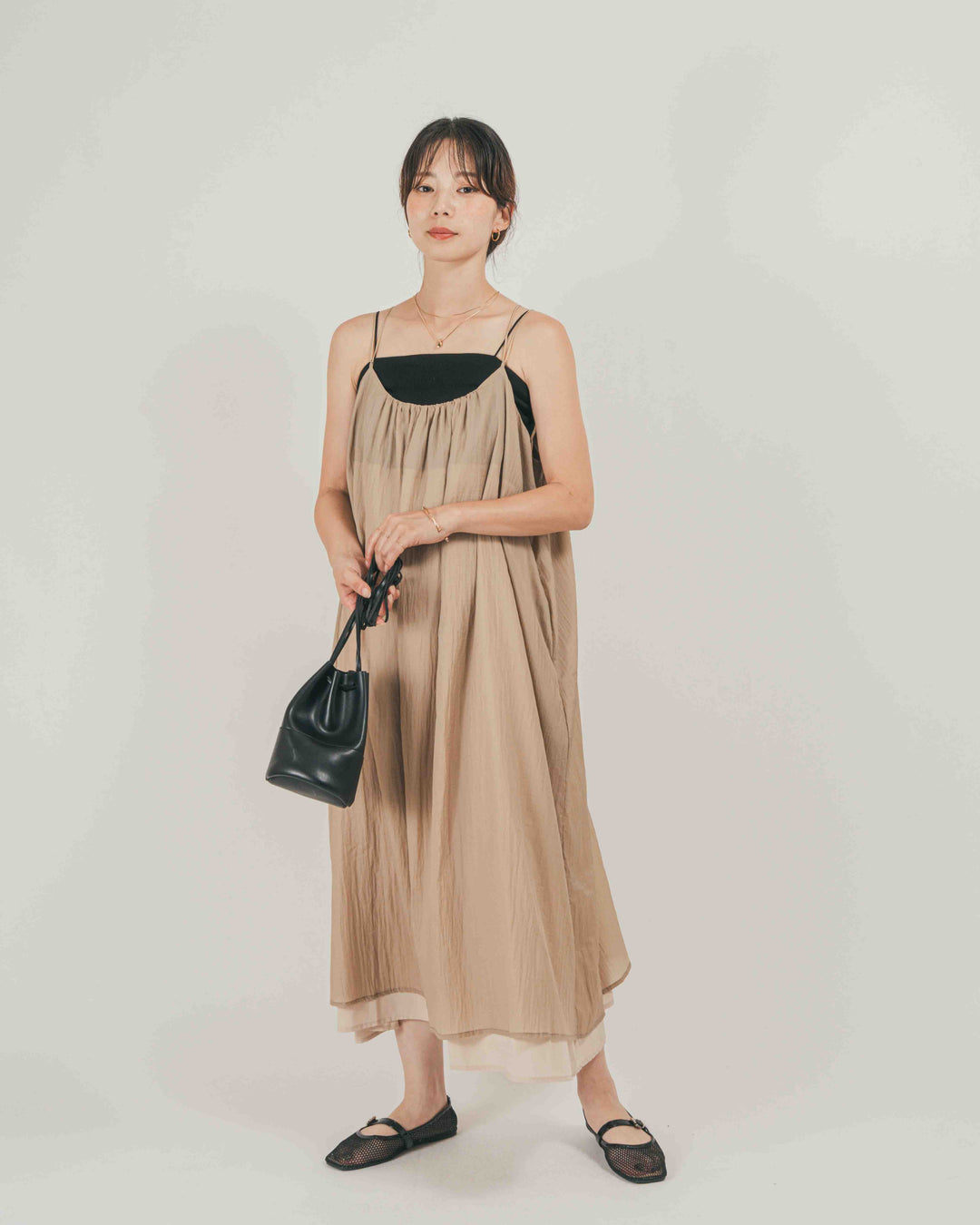 Glow Sheer ナイロンキャミワンピース