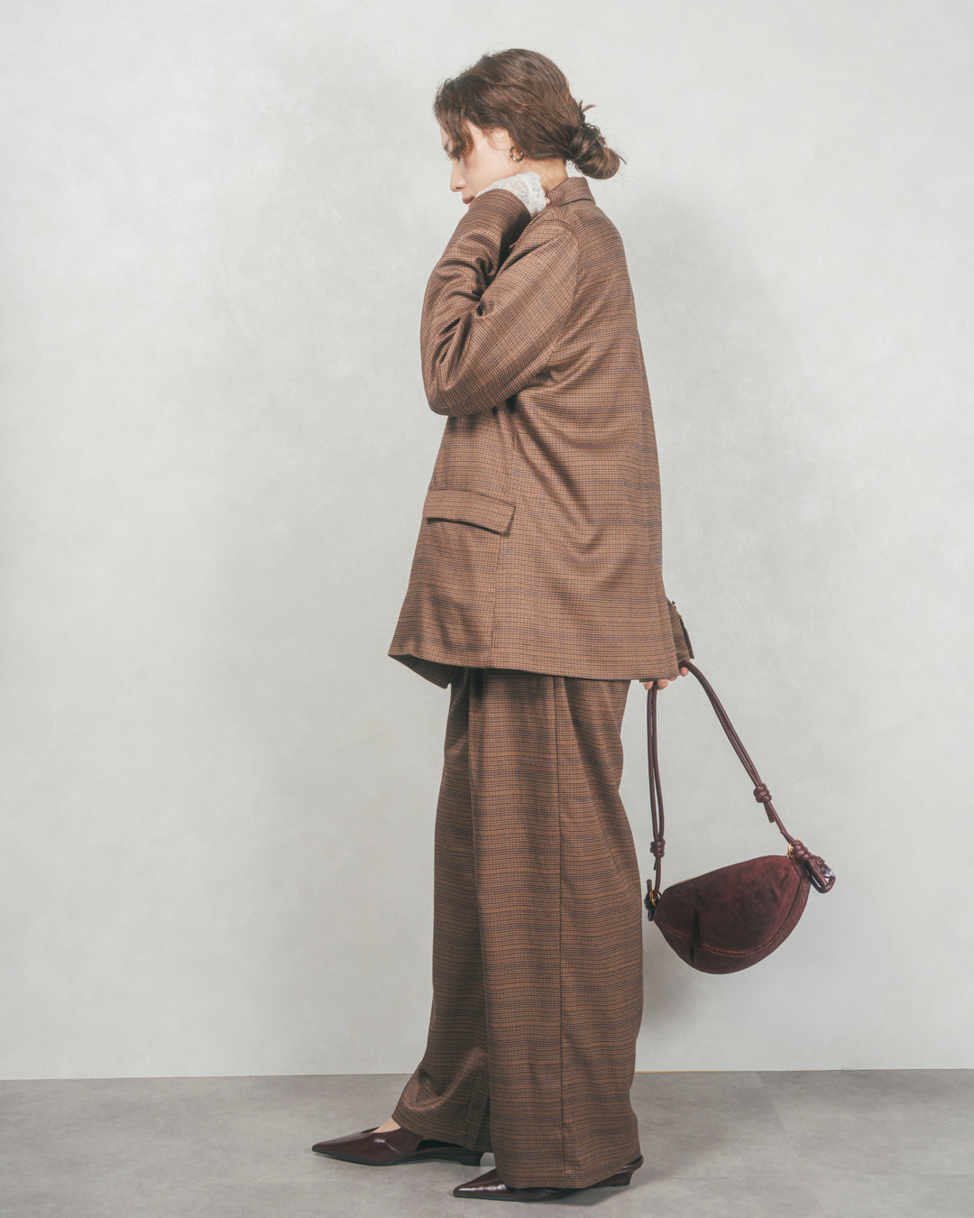 ［SET］Effortless チェックジャケット+Effortless チェックタックパンツ（2SET）