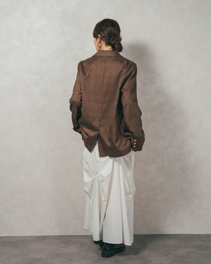 Effortless チェックジャケット (BROWN)