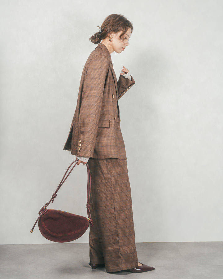 Effortless チェックジャケット (BROWN)