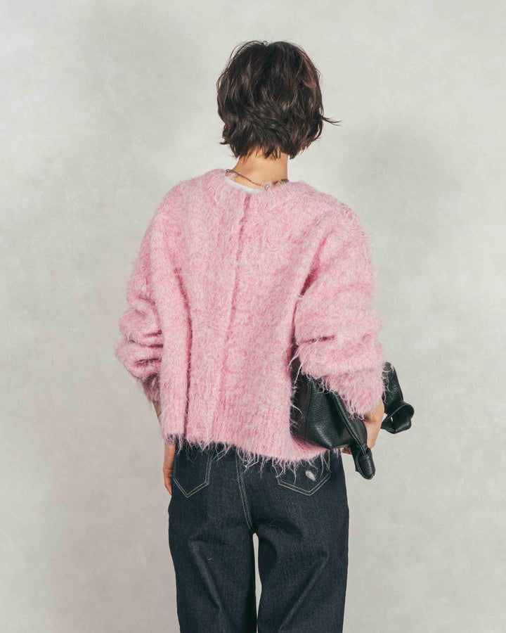 ［SET］ミックスヤーン2WAYカーディガン+センターシーム リラックスカラーデニム