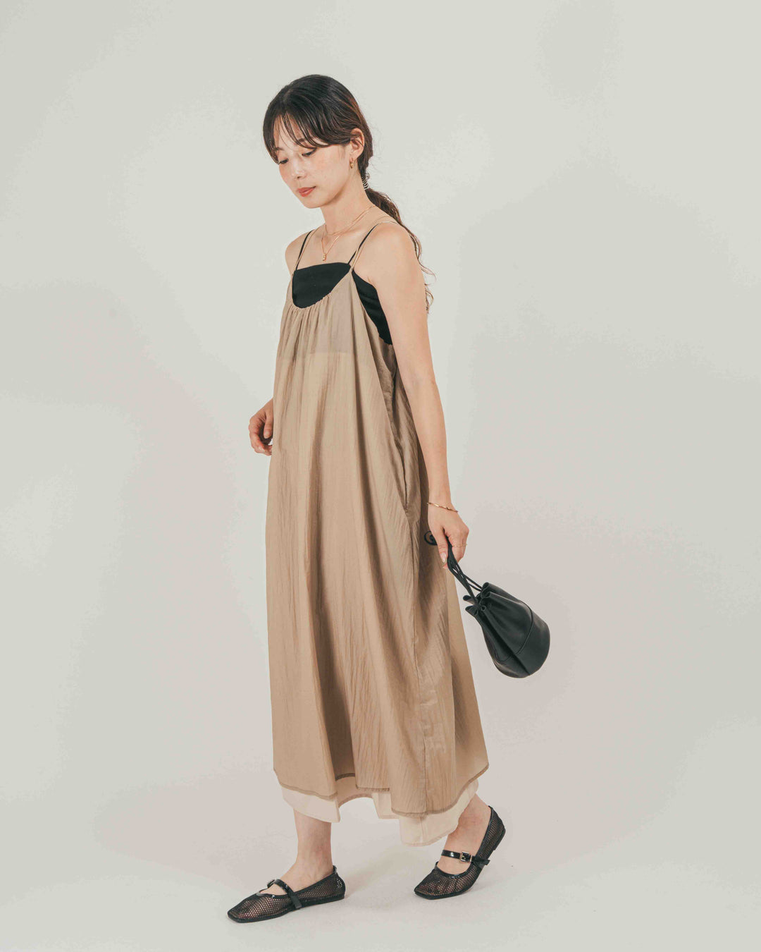 Glow Sheer ナイロンキャミワンピース