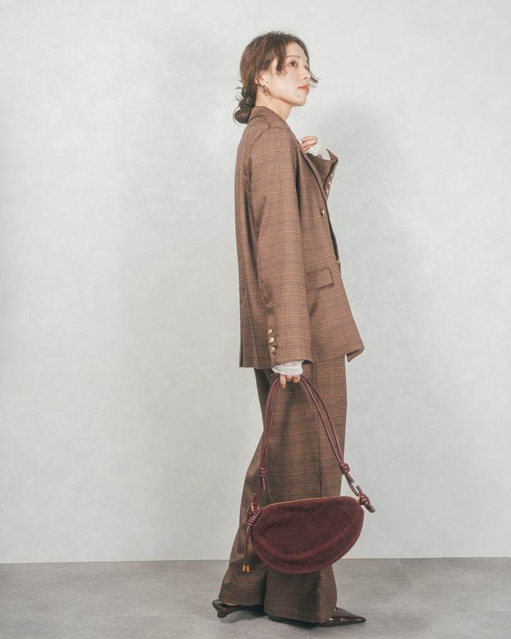 Effortless チェックジャケット (BROWN)